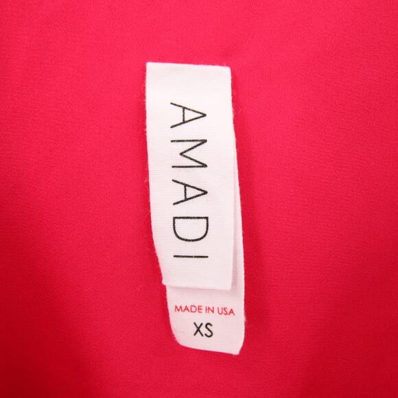 Anthropologie Amadi Top Hot Pink Ruffle Textured Lined Preppy Flowy Scoop Neck - Picture 9 of 11